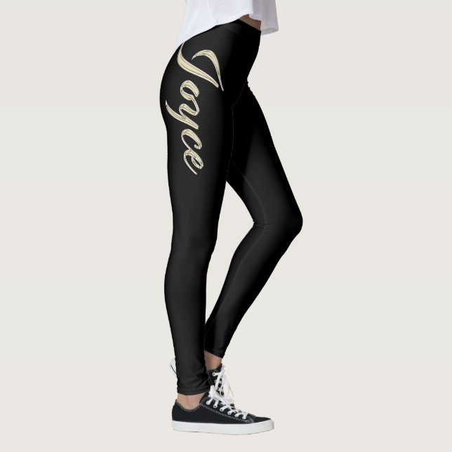 Joyce white gold Handwriting Hose Leggings (Rechts)