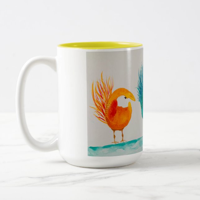 Joyce's Whimsical Birds! Tasse mit Wasserfarbe (Links)