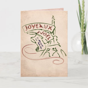 Joyeaux Noël Eiffel Tower Christmas Card Feiertagskarte