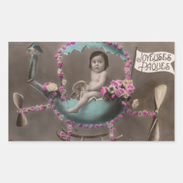 Joyeuse Paques Rechteckiger Aufkleber