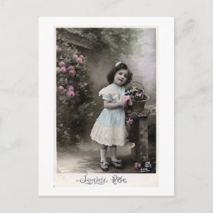 "Joyeuse Party-" Vintages französisches Feiertagspostkarte