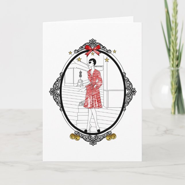 Joyeuses Fêtes Feiertagskarte (Vorderseite)