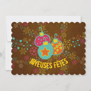 Joyeuses Fêtes Ornaments Holidays Card Feiertagskarte