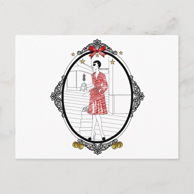 Joyeuses Fêtes Postkarte (Vorderseite)