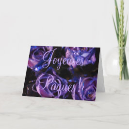 Joyeuses Pâques French Oaster Lila Rose Blume Feiertagskarte
