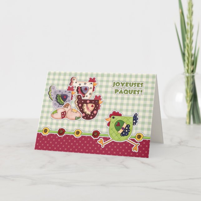 Joyeuses Pâques. Osterkarte auf Französisch Feiertagskarte (Vorderseite)