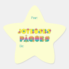 Joyeuses Pâques Stern-Aufkleber