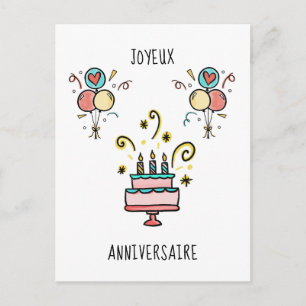 Joyeux Anniversaire Alles Gute zum Geburtstag Postkarte