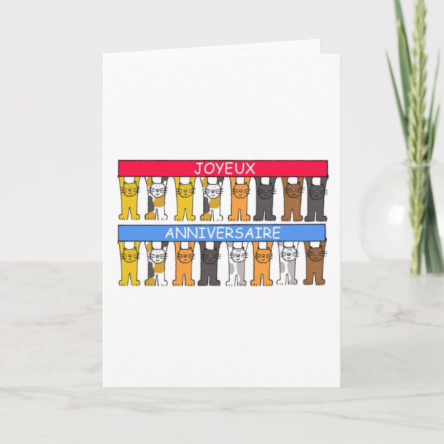 Joyeux Anniversaire French Happy Birthday Karte (Vorderseite)