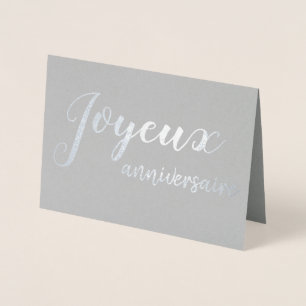Joyeux Anniversaire French Happy Birthday Script Folienkarte