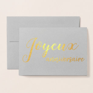Joyeux Anniversaire French Happy Birthday Script Folienkarte