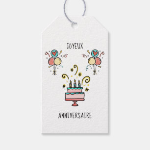 Joyeux Anniversaire   Happy Birthday Geschenkanhänger