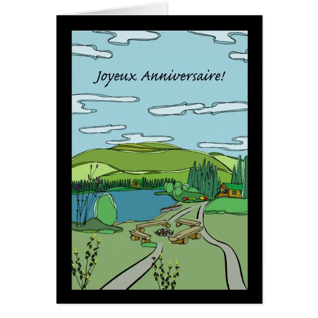 Joyeux Anniversaire! Hütten am See, Landschaftlich (Vorne)