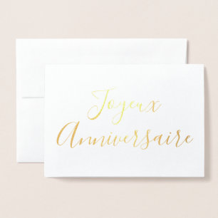 Joyeux Anniversaire Kalligraphie Gold Foil Card Folienkarte