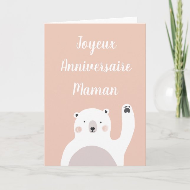 Joyeux Anniversaire Maman Holiday Card Feiertagskarte (Vorderseite)