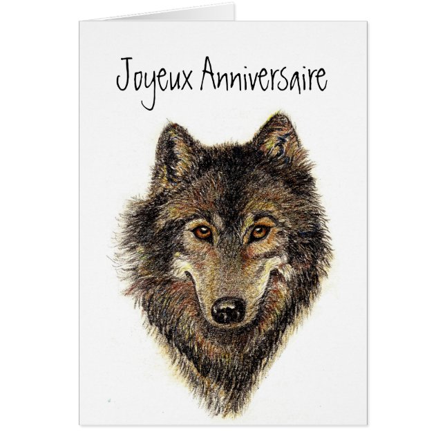 Joyeux anniversaire, Wolf, Wölfe, Wild, Natur, (Vorne)