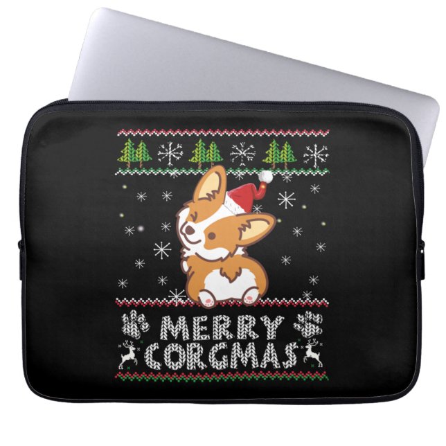 Joyeux Corgmas Weihnachten Corgi Laptopschutzhülle (Vorderseite)