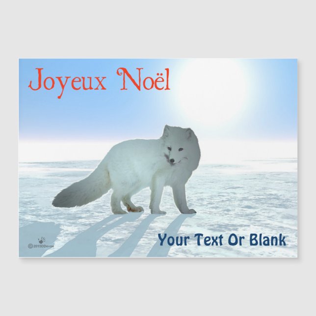 Joyeux Noё l - Arctic Fox Magnetkarte (Vorderseite)