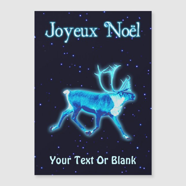 Joyeux Noё l - Blue Caribbean (Reindeer) Magnetkarte (Vorderseite)