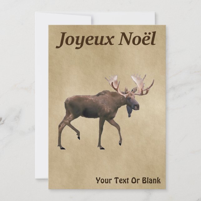 Joyeux Noё l - Bull Moose on Old Paper (Vorderseite)