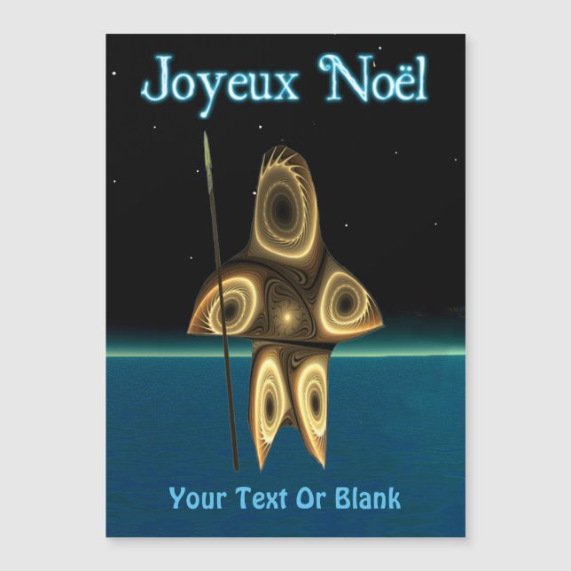 Joyeux Noё l - Fraktal Inuit Hunter Magnetkarte (Vorderseite)