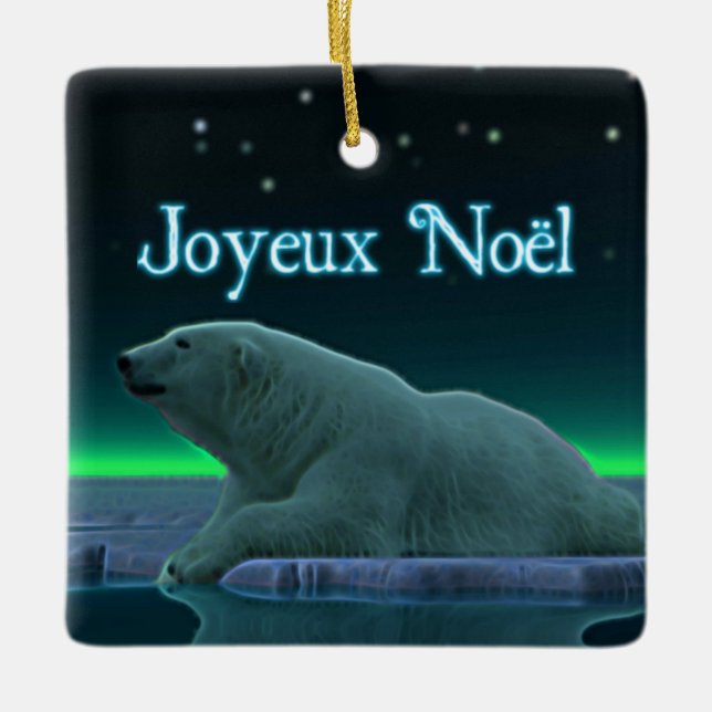 Joyeux Noё l - Ice Edge Polar Bear Keramikornament (Vorderseite)