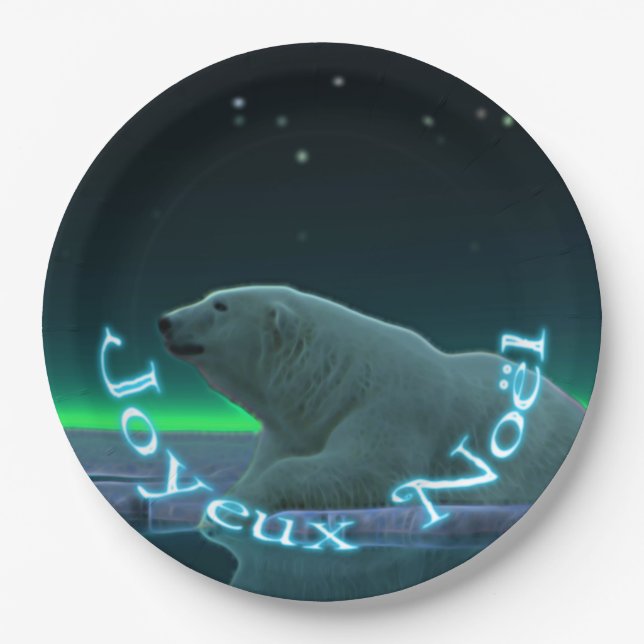 Joyeux Noё l - Ice Edge Polar Bear Pappteller (Vorderseite)