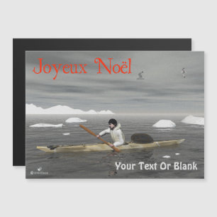 Joyeux Noё l - Inuit Kayak Magnetkarte