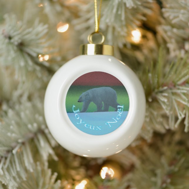 Joyeux Noё l - Polar Lights Polar Bear Keramik Kugel-Ornament (Baum)