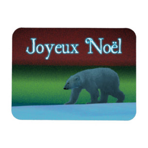 Joyeux Noё l - Polar Lights Polar Bear Magnet