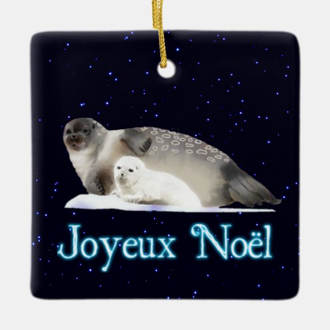 Joyeux Noё l - Ringed Siegel Keramikornament (Vorderseite)