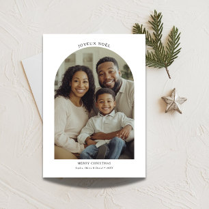 Joyeux Noël Bilingual French Christmas Arch Foto Feiertagskarte
