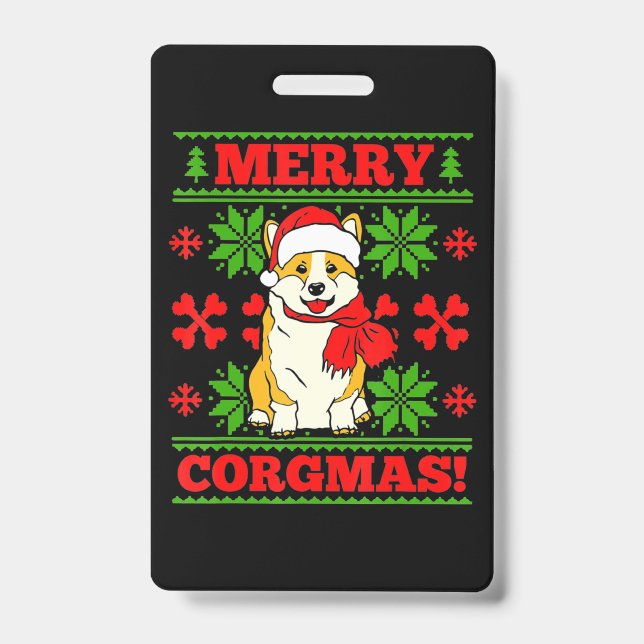 Joyeux Noël Corgmas Corgi Dog Ausweis (Vorderseite)