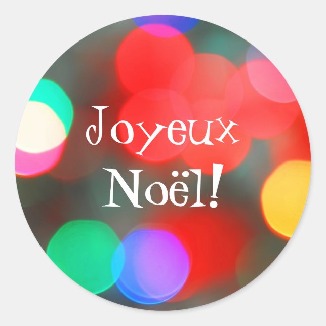 Joyeux Noël Dancing Lights Sticker (Vorderseite)