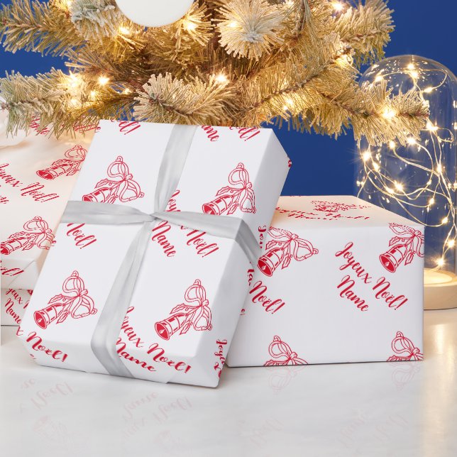 Joyeux Noël French Frohe Weihnachtsverpackung Geschenkpapier (Feiertage)