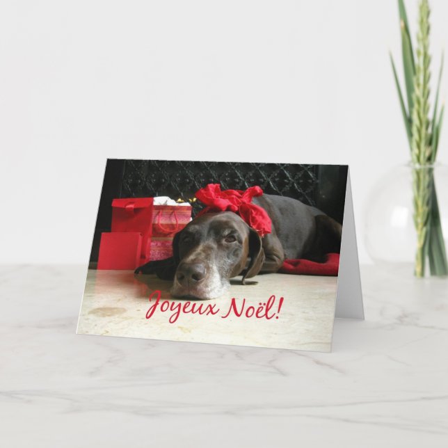 Joyeux Noël French Weihnachtskarte Feiertagskarte (Vorderseite)