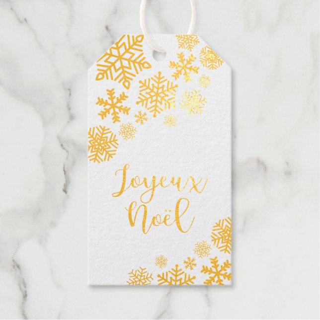 Joyeux Noël Frohe Weihnachten auf Französisch, ele Geschenkanhänger (Vorderseite)