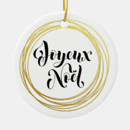 Joyeux Noël - Frohe Weihnachten im Französischen Keramik Ornament