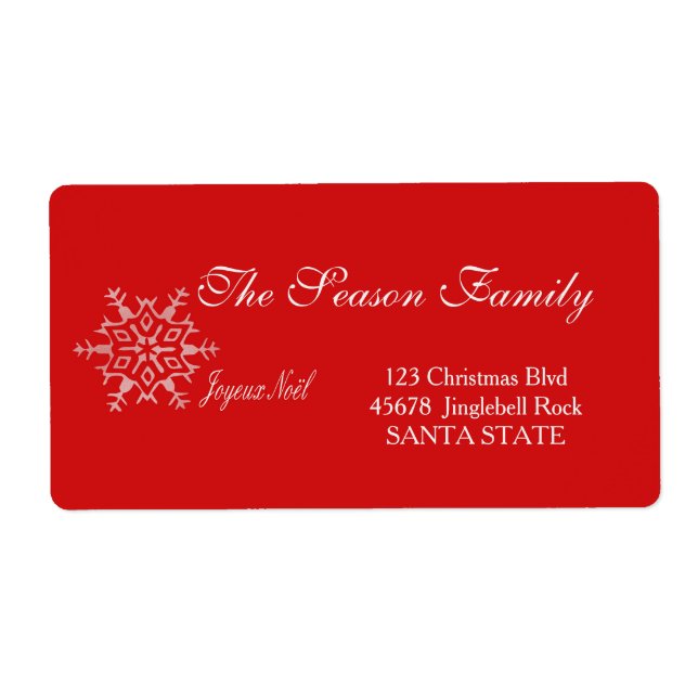 Joyeux Noël Holiday Address Label (Vorne)