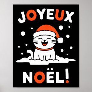 Joyeux Noël Khao Manee Weiße Katze WeihnachtsWeihn Poster