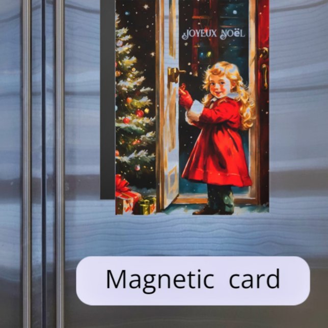 Joyeux Noël - Kleines Mädchen Magnetkarte (Von Creator hochgeladen)