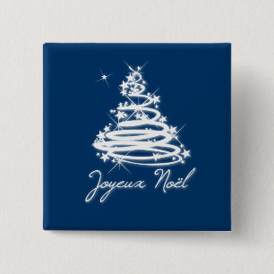 Joyeux Noël mit Weihnachtsbaum Button