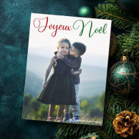 Joyeux Noël Red Green Script Folded Family Foto