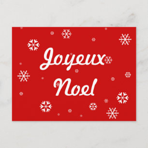 Joyeux Noel Snowflakes Feiertagspostkarte