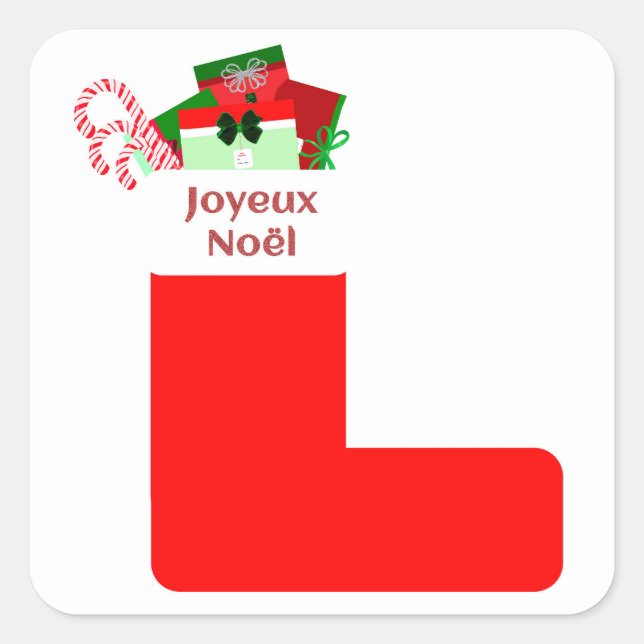 Joyeux Noël Square Stickers (Vorderseite)