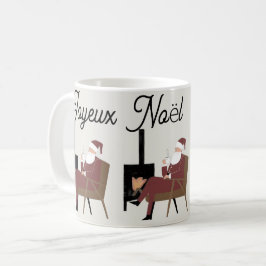 Joyeux Noël Tasse Classique Café Père Noël Cheminé