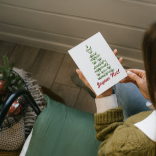 Joyeux Noël Vintag Bird Tree Holiday Card Feiertagskarte