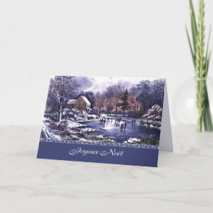 Joyeux Noël. Weihnachtskarte in französischer Spra Feiertagskarte