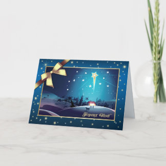 Joyeux Noël. Weihnachtskarte in französischer Spra Feiertagskarte