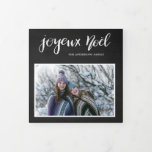 Joyeux Weihnachten | Chalkboard Vintages Multi-Fot Dreifach Gefaltete Urlaubskarte<br><div class="desc">Joyeux Weihnachten | Chalkboard Vintages Multi-Foto</div>